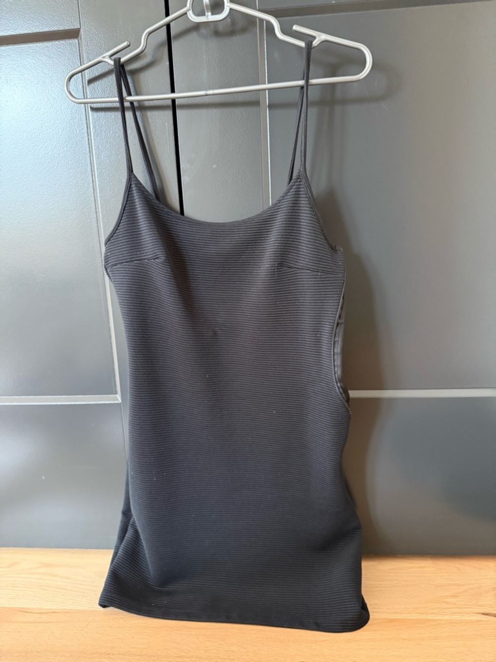 Topshop Black Ribbed Spaghetti-Strap Dress